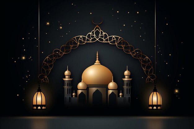 Arabo decorativo Eid Mubarak desidera design di saluto