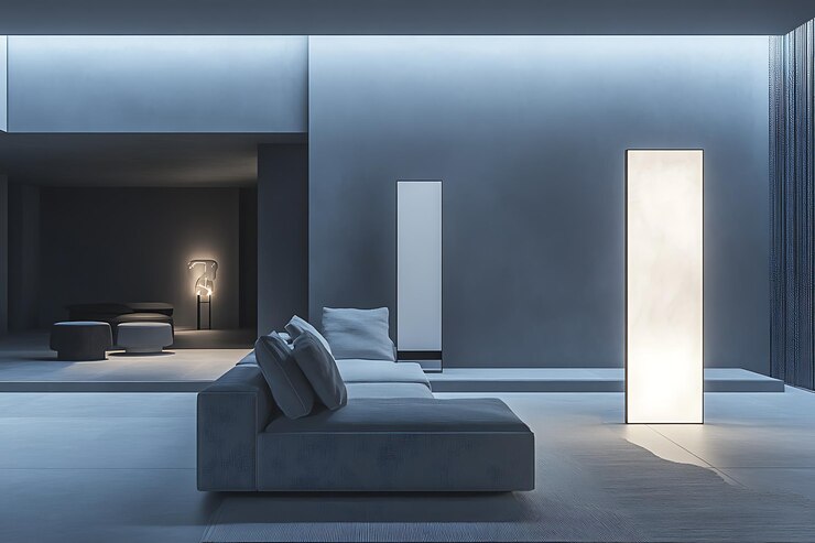 arafed room with a couch
