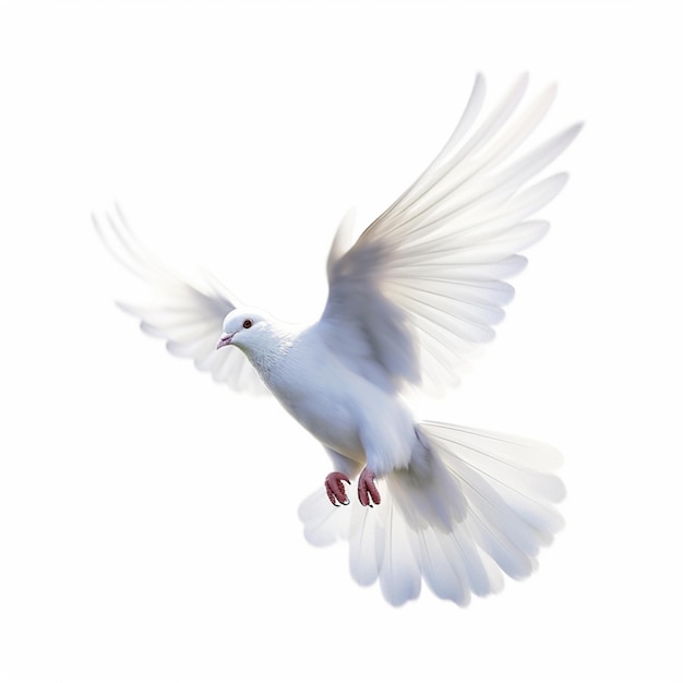 Arafed uccello bianco che vola nell'aria con le ali spalancate generativo ai