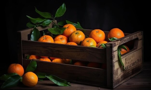 Aranci mandarini brillanti e succosi pronti da mangiare creati utilizzando strumenti di IA generativa