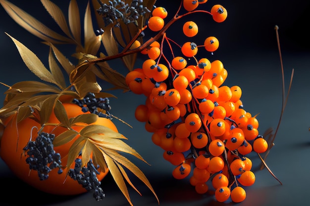 Arancia e mare deliziosi frutti della natura