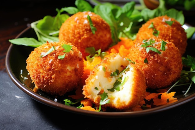 Arancini di riso con carote e formaggio