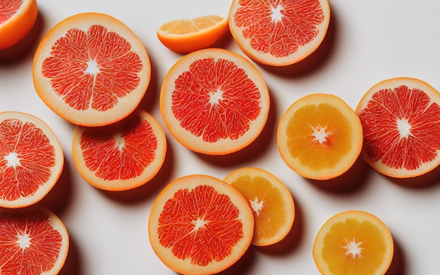 Arancio fresco con foglie isolate su sfondo bianco rendering 3d Illustrazione raster
