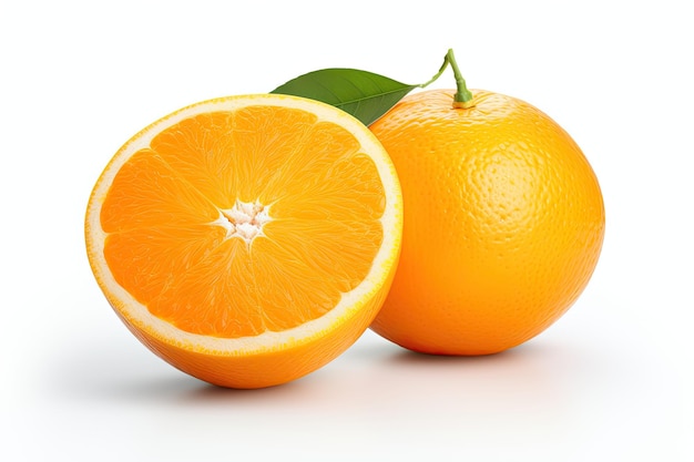 Arancio isolato su sfondo bianco