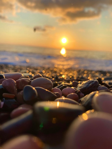 Arancio Tramonto sul mare