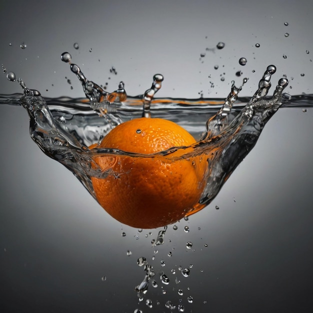 arancione che affonda nel serbatoio d'acqua fotografia professionale ad alta velocità