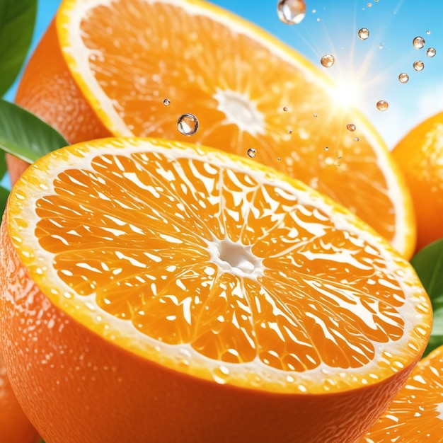 arancioni spruzzati sullo sfondo estivo