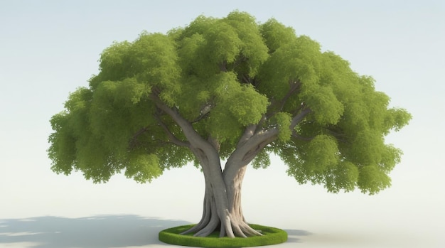 Arboreal Majesty FullBody 3D Illustrazione di un albero maestoso