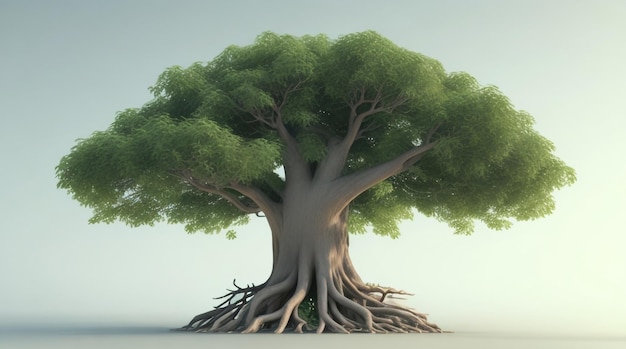 Arboreal Majesty FullBody 3D Illustrazione di un albero maestoso