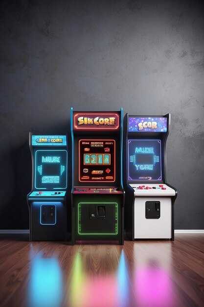 Arcade Game Room High Score Signage Mockup con spazio bianco vuoto per posizionare il tuo disegno