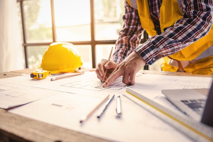 Architetti e ingegneri creano opere architettoniche dai loro modelli di costruzione progetti da utilizzare nella costruzione di edifici del mondo reale