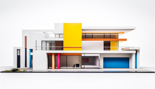 Architettura 3d rendering illustrazione della moderna casa minima su sfondo bianco