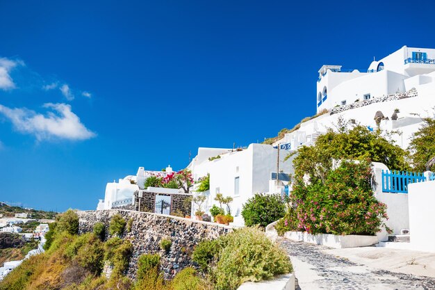 Architettura bianca sull'isola di Santorini, Grecia.