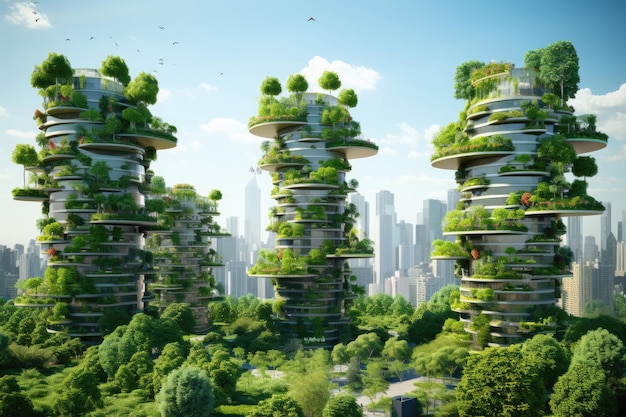 Architettura città ecologica all'aperto paesaggio urbano eco grattacielo torre cielo edificio verde natura