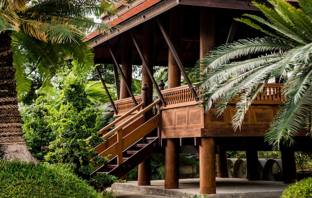 Architettura del paesaggio di lusso del giardino tropicale.