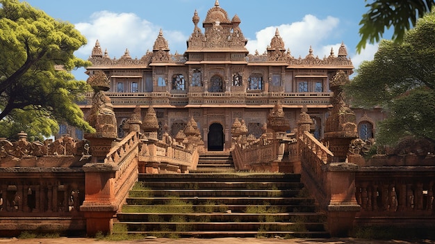 Architettura del palazzo di Orissa in India Struttura in pietra trasparente PSD PNG