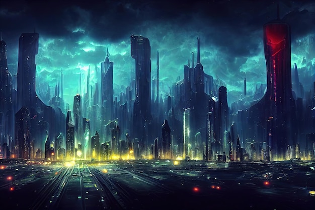 Architettura della città aliena di fantasia