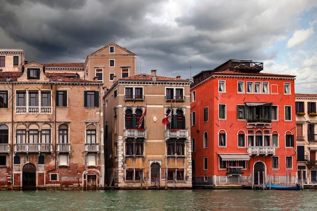 Architettura di Venezia, case storiche architettura tradizionale a Venezia. Italia...