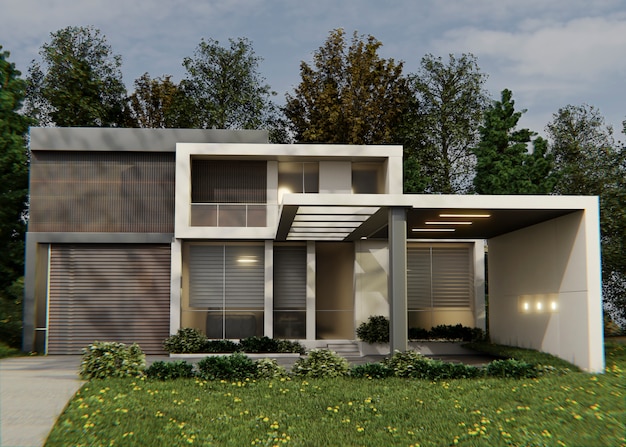 Architettura e piante della casa 3d