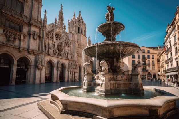 architettura gotica in una piazza storica vita e bellezza generativa IA