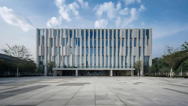 Architettura moderna con piazza vuota di cemento all'università di Shenzhen in Cina