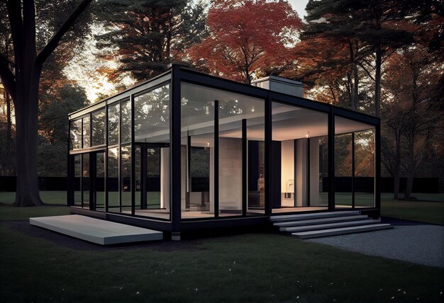 Architettura modernista della Glass House