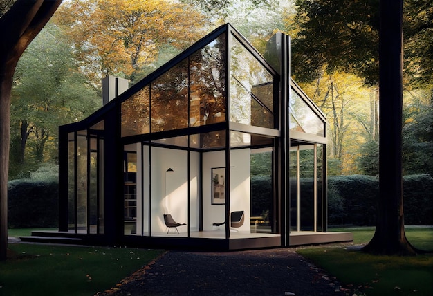 Architettura modernista della Glass House