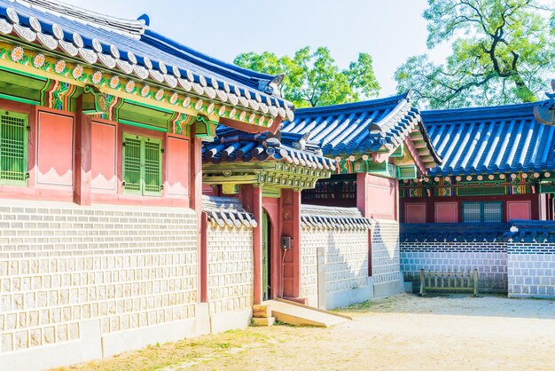 Architettura nel palazzo Changdeokgung nella città di Seoul in Corea