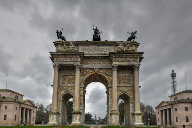 Arco della Pace Arco della Pace vicino al Parco Sempione nel centro di Milano Italia