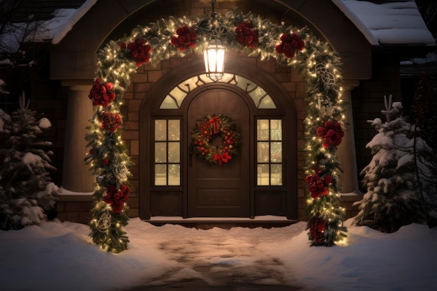 Arco di Natale vicino alla casa di Natale