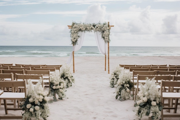 Arco di nozze. Matrimonio moderno sulla spiaggia