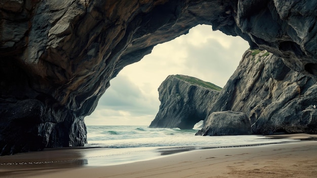 Arco di pietra naturale sulla spiaggia