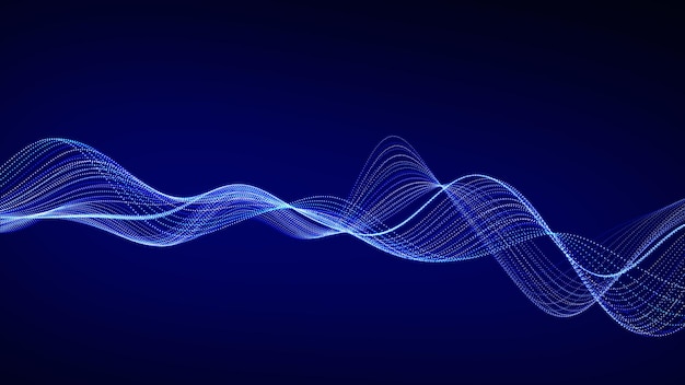 Arco musicale dinamico astratto sfondo tecnologico equalizzatore del suono con linee blu