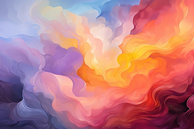 Arcobaleno acquerello pittura a olio arte digitale ondulato fumoso gradiente illustrazione sfondo