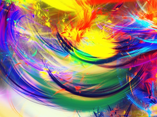 arcobaleno astratto sfondo frattale illustrazione di rendering 3D
