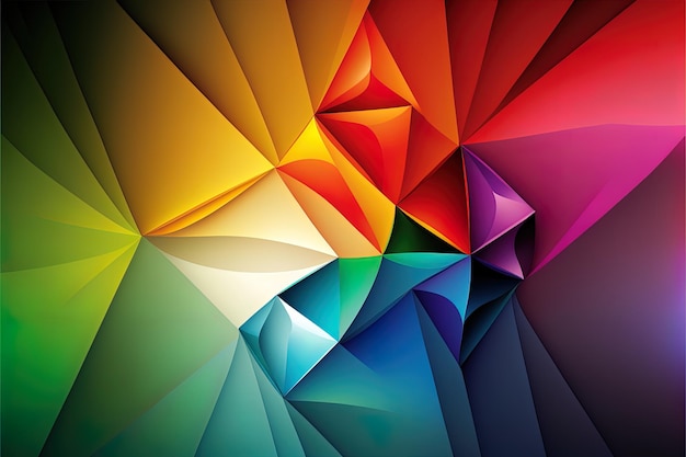 Arcobaleno astratto sfondo geometrico colorato con un sacco di spazio copia Arcobaleno di blocchi colorati sfondo astratto AI generativa arcobaleno mosaico geometrico astratto