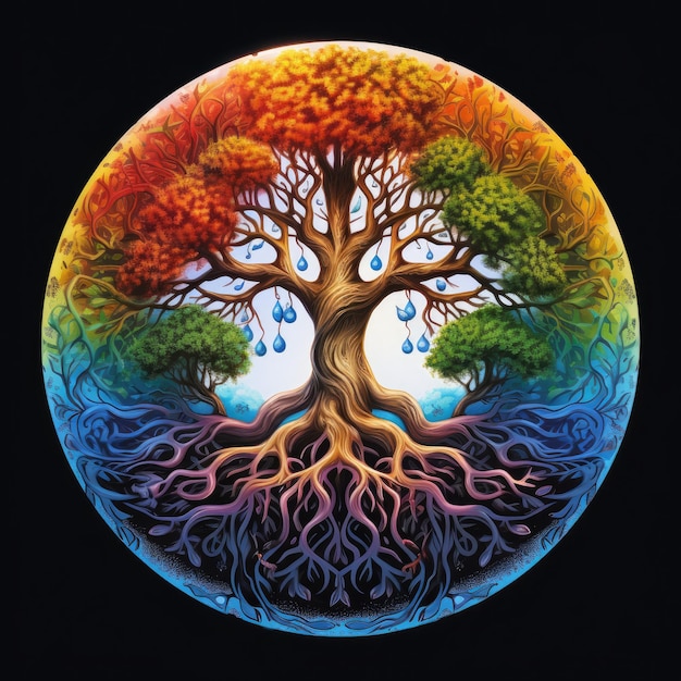 Arcobaleno dell'albero della vita della diversità