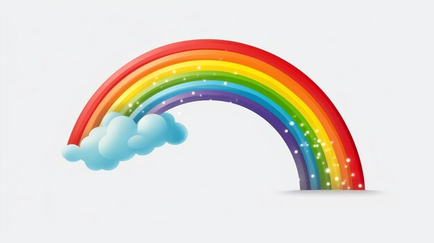 Arcobaleno isolato su sfondo bianco Generativo ai