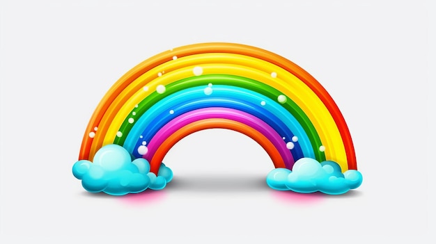 Arcobaleno isolato su sfondo bianco Generativo ai