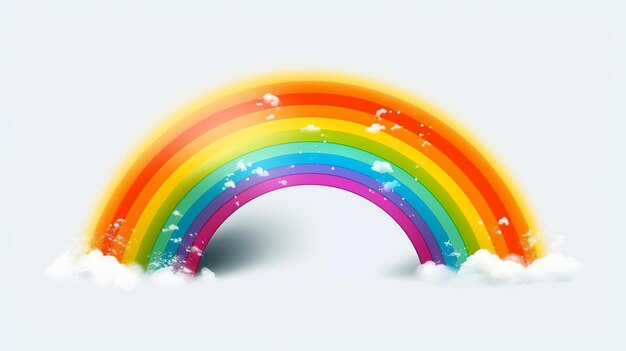 Arcobaleno isolato su sfondo bianco Generativo ai