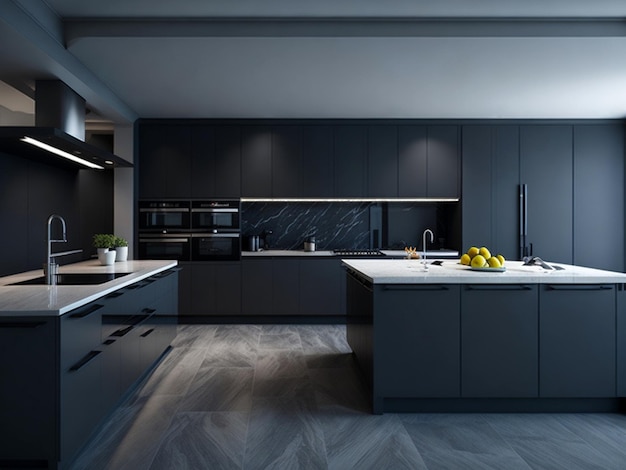 Area cucina a tavolino in grigio rinnovazione di design moderno design interno banner