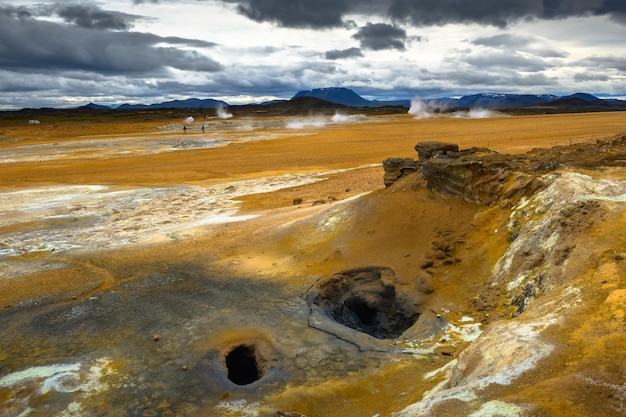 Area geotermica di Hverir vicino al lago Myvatn in Islanda