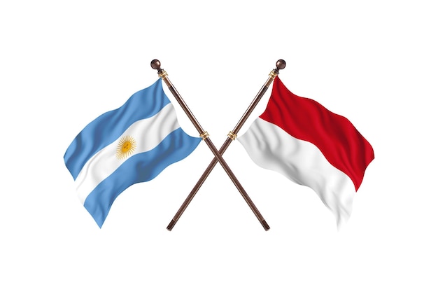 Argentina contro Indonesia due bandiere di paesi Background