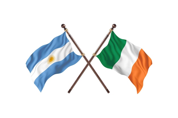 Argentina contro Irlanda due paesi bandiere sfondo