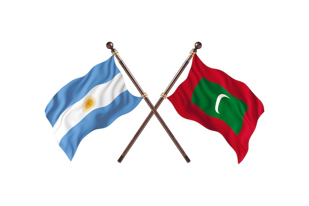 Argentina contro Maldive due paesi bandiere Background