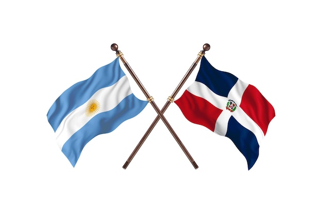 Argentina contro Repubblica Dominicana due bandiere di paesi Background