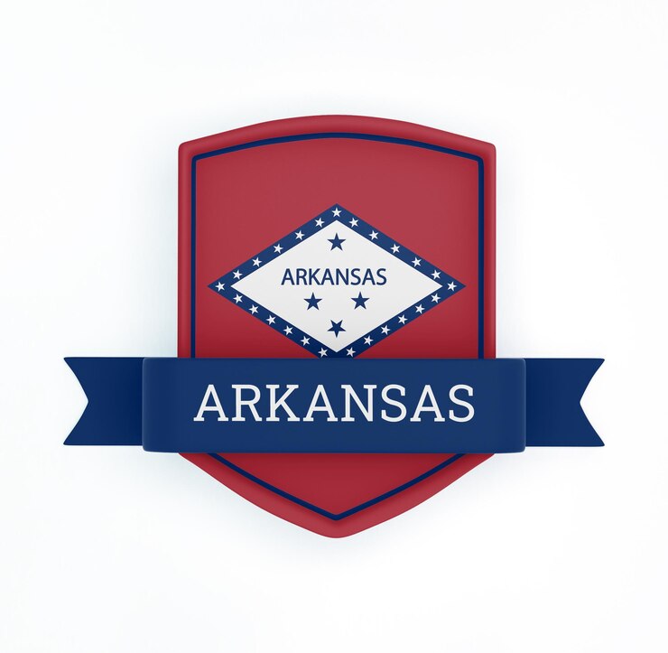 Photo arkansas flag with banner