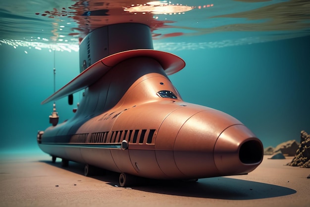 Arma militare sottomarino nucleare arma di guerra in mare profondo sottomarino corazzato sfondo carta da parati