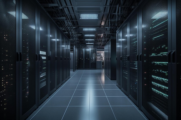 Armadi server protetti in una sala data center