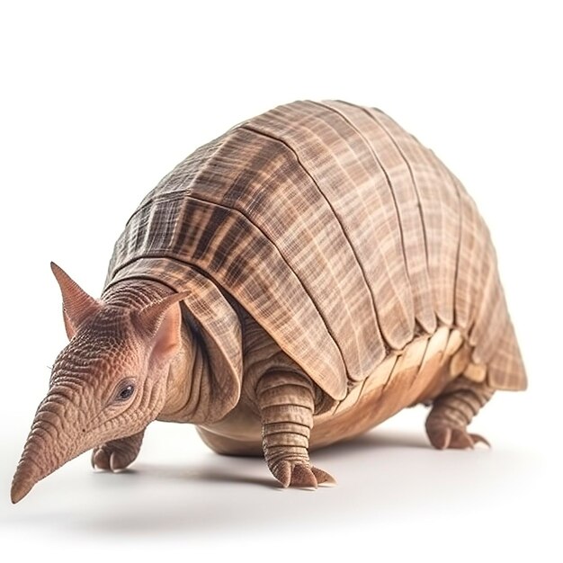 Armadillo isolato su sfondo bianco genera ai